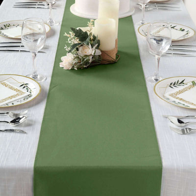 Polyester Table Runner 12"x108" Olive Green - Wrinkle-Resistant & Durable Table Decor