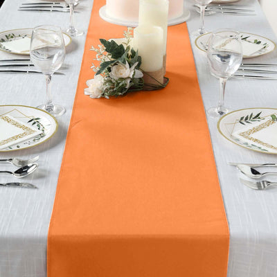 Polyester Table Runner 12"x108" Orange - Wrinkle-Resistant & Durable Table Decor