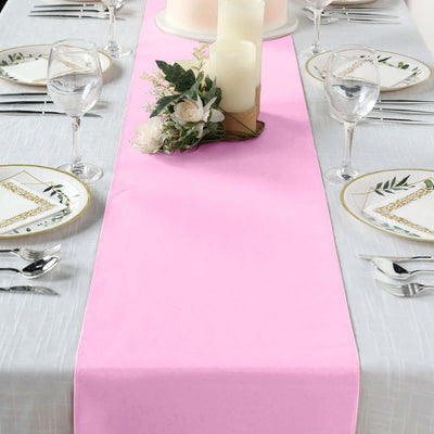 Polyester Table Runner 12"x108" Pink - Wrinkle-Resistant & Durable Table Decor