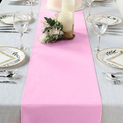 Polyester Table Runner 12"x108" Pink - Wrinkle-Resistant & Durable Table Decor