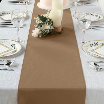 Polyester Table Runner 12"x108" Taupe - Wrinkle-Resistant & Durable Table Decor