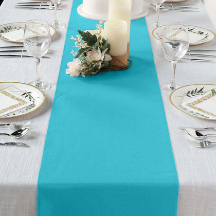 Polyester Table Runner 12"x108" Turquoise - Wrinkle-Resistant & Durable Table Decor