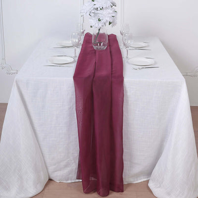 Chiffon Table Runner 6ft Burgundy - Lightweight Table Linen