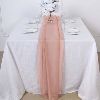 Chiffon Table Runner 6ft Dusty Rose - Lightweight Table Linen