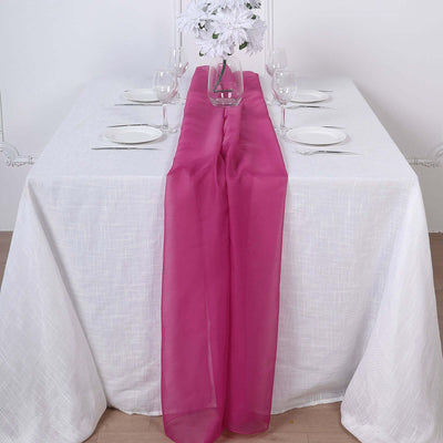 Chiffon Table Runner 6ft Fuchsia - Lightweight Table Linen