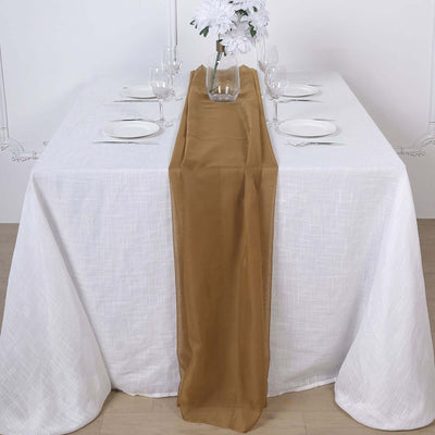 Chiffon Table Runner 6ft Gold - Stylish & Lightweight Event Table Decor