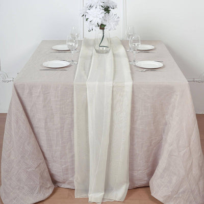 Chiffon Table Runner 6ft Ivory - Lightweight Table Linen