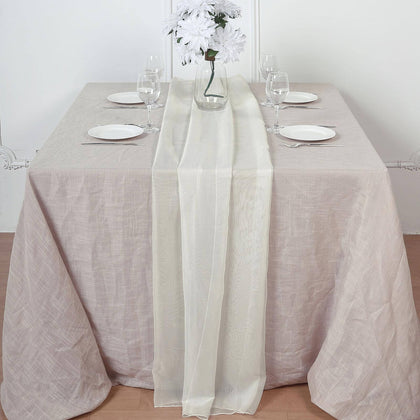 Chiffon Table Runner 6ft Ivory - Lightweight Table Linen