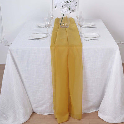 Chiffon Table Runner 6ft Mustard Yellow - Lightweight Table Linen
