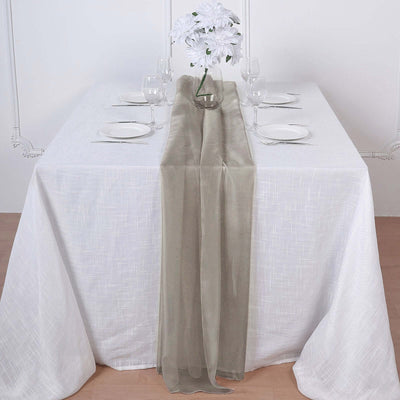 Chiffon Table Runner 6ft Natural - Lightweight Table Linen