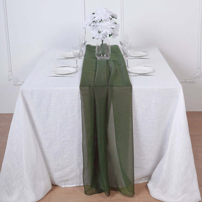 Chiffon Table Runner 6ft Olive Green - Lightweight Table Linen