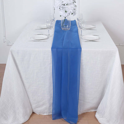 Chiffon Table Runner 6ft Royal Blue - Lightweight Table Linen