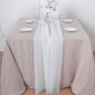 Chiffon Table Runner 6ft White - Stylish & Lightweight Event Table Decor