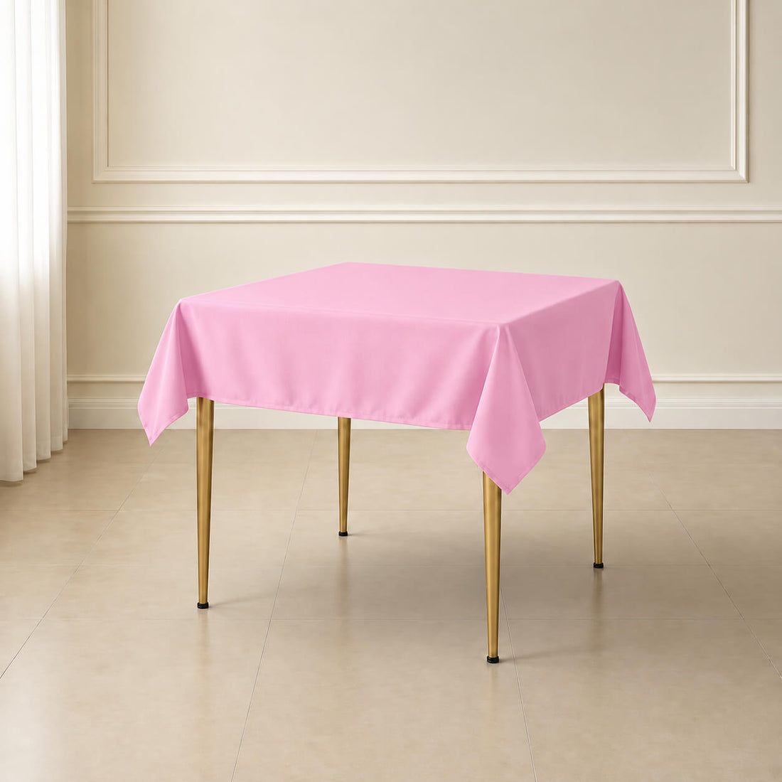 pink square table overlay for elegant decor
