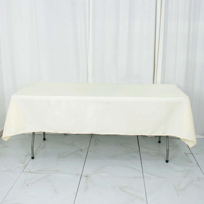 Premium Polyester Rectangle Tablecloth 54"x96" Ivory - 220GSM Wrinkle-Resistant Table Cover