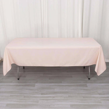 Premium Polyester Rectangle Tablecloth 60"x102" Blush - 220GSM Wrinkle-Resistant Table Cover
