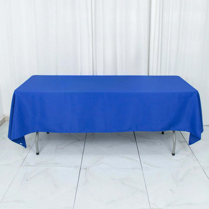 Premium Polyester Rectangle Tablecloth 60"x102" Royal Blue - 220GSM Wrinkle-Resistant Table Cover