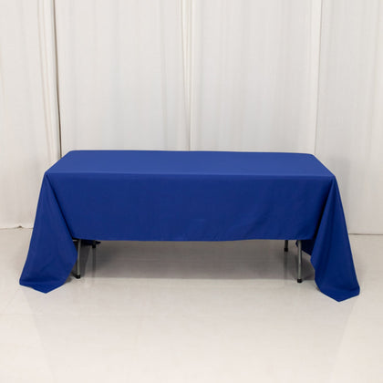 Premium Polyester Rectangle Tablecloth 60"x126" Royal Blue - 220GSM Wrinkle-Resistant Table Cover