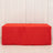 Red table cover on a plain white backdrop