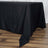 Black tablecloth draped elegantly over a wooden table surface.