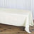 Ivory satin tablecloth draped over a table.