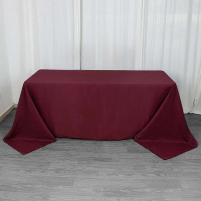 Premium Polyester Rectangle Tablecloth 90"x132" Burgundy - Seamless 220GSM Wrinkle-Resistant & Durable Fabric