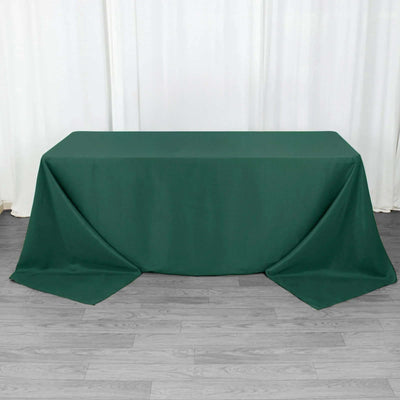 Premium Polyester Rectangle Tablecloth 90"x132" Hunter Emerald Green - Seamless 220GSM Wrinkle-Resistant & Durable Fabric
