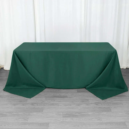 Premium Polyester Rectangle Tablecloth 90"x132" Hunter Emerald Green - Seamless 220GSM Wrinkle-Resistant & Durable Fabric