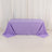 Purple tablecloth on a rectangular table in studio setting