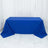 Blue tablecloth draping over a table in a clean, studio-style shot.