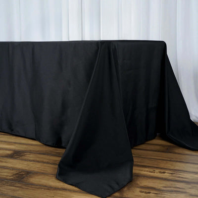 Premium Polyester Rectangle Tablecloth 90"x156" Black - Seamless 220GSM Wrinkle-Resistant & Durable Finish