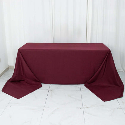 Premium Polyester Rectangle Tablecloth 90"x156" Burgundy - Seamless 220GSM Wrinkle-Resistant & Durable Finish