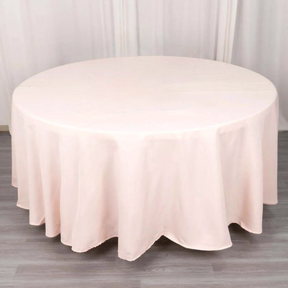 Premium Polyester Round Tablecloth 108" Blush - 220GSM Wrinkle-Resistant & Durable Table Cover