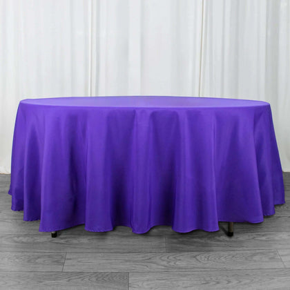Premium Polyester Round Tablecloth 108" Purple - 220GSM Wrinkle-Resistant & Durable Table Cover