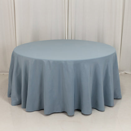 Premium Polyester Round Tablecloth 120" Dusty Blue - Seamless 220GSM Table Cover