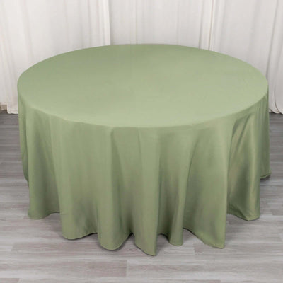 Premium Polyester Round Tablecloth 120" Dusty Sage Green - Seamless 220GSM Table Cover
