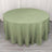 Round olive green tablecloth on a circular table