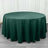 Green round tablecloth on a wooden floor.