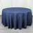 Round navy tablecloth draped elegantly on a table