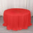 Red round tablecloth draped elegantly on a table.