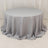 Round gray tablecloth draped elegantly on a round table.