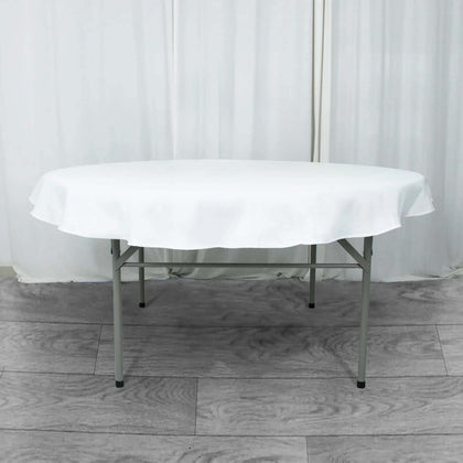 Premium Polyester Round Tablecloth 70" White - 220GSM Wrinkle-Resistant and Durable Table Cover for Weddings & Events