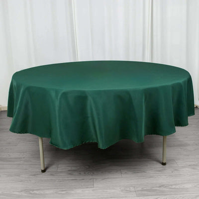 Premium Polyester Round Tablecloth 90" Hunter Emerald Green - 220GSM Wrinkle-Resistant & Durable Fabric