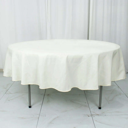Premium Polyester Round Tablecloth 90" Ivory - 220GSM Wrinkle-Resistant & Durable Table Cover