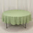 Round green tablecloth with elegant drape on a circular table