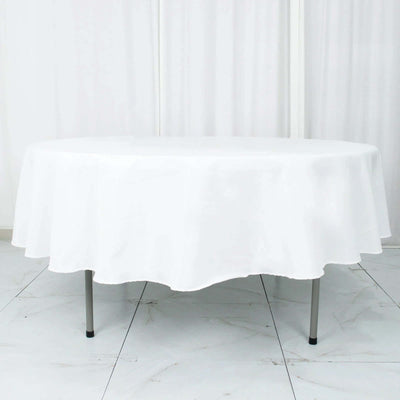Premium Polyester Round Tablecloth 90" White - 220GSM Wrinkle-Resistant and Durable Fabric for Classy Weddings & Events