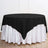 Black tablecloth draped over a white table for elegant dining setups.