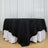 Black tablecloth with white underlay for elegant dining setups.