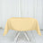 Yellow tablecloth draped over a white folding table