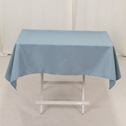 Premium Polyester Square Tablecloth 54"x54" Dusty Blue - 220GSM Wrinkle-Resistant Table Cover